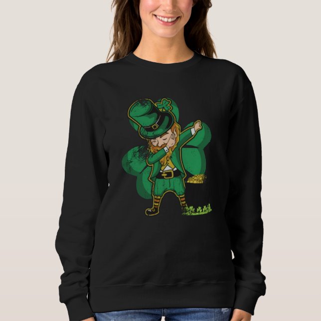 Sudadera St Patrick's Day with Dabbing Leprechaun (Anverso)