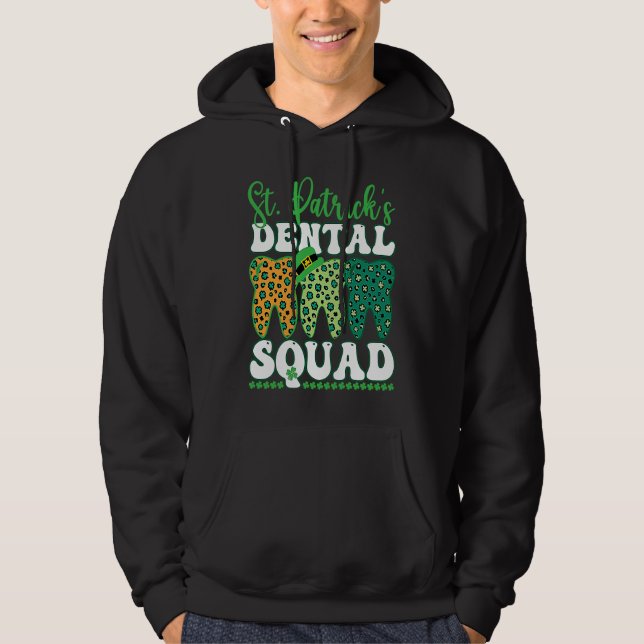 Sudadera St Patrick's Dental Squad Leopard Tooth For Dentis (Anverso)