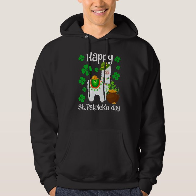Sudadera St Pattys Llama Shamrock St Patrick Day Animals Gi (Anverso)