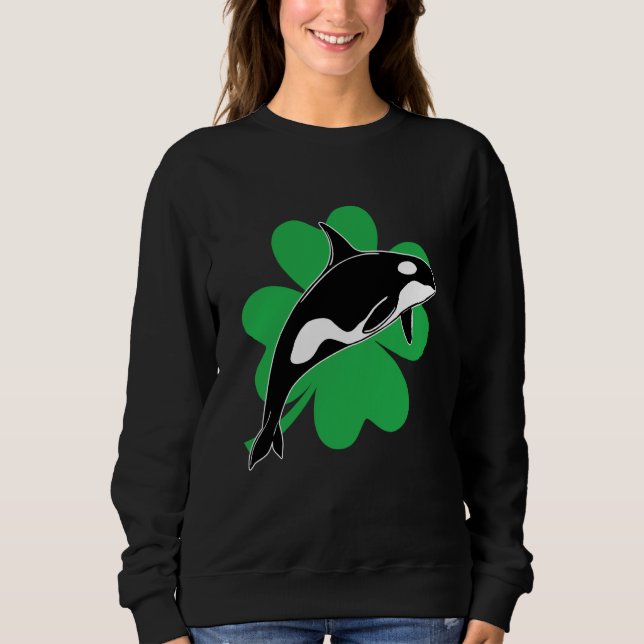 Sudadera St Saint Patrick's Day Whale Orcas Men Women Kids (Anverso)