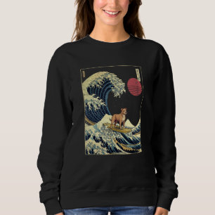 Sudadera Staffordshire Bull Terrier Ola Japonesa de Kanagaw