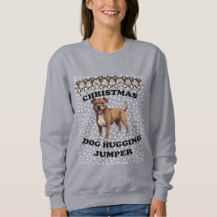 Sudadera Staffy Navidades de perros Abrazamiento de perros