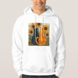 Sudadera Stained Glass Cats and Sunflowers Art Design