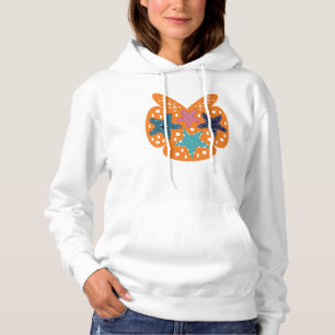 Sudadera Starfishes coloridas con un fondo de color naranja