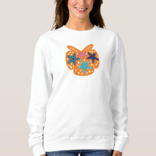 Sudadera Starfishes coloridas con un fondo de color naranja