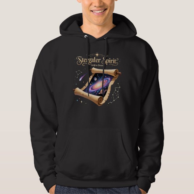 Sudadera "Stargazer Spirit" Cosmic Nebula Scroll Fantasy (Anverso)