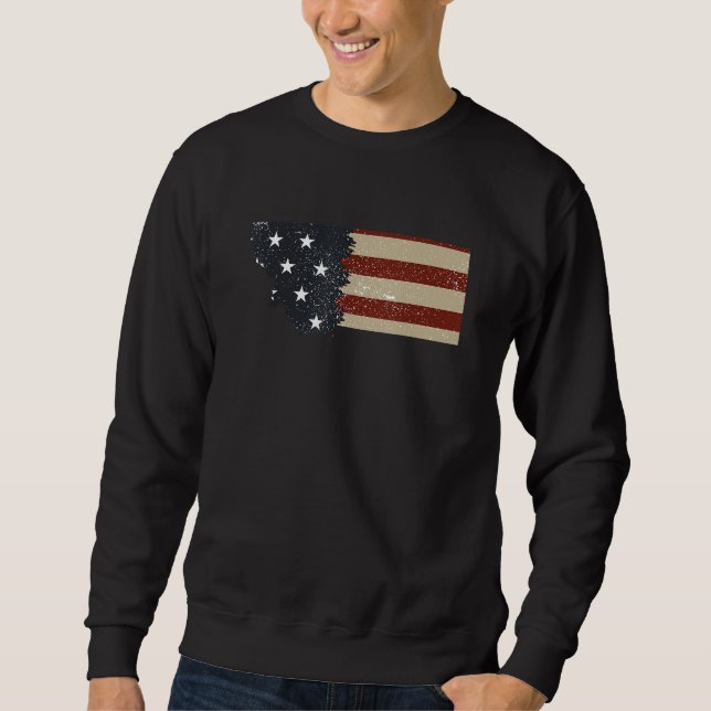 Sudadera State of Montana Patriotic USA Flag for Men Women  (Anverso)