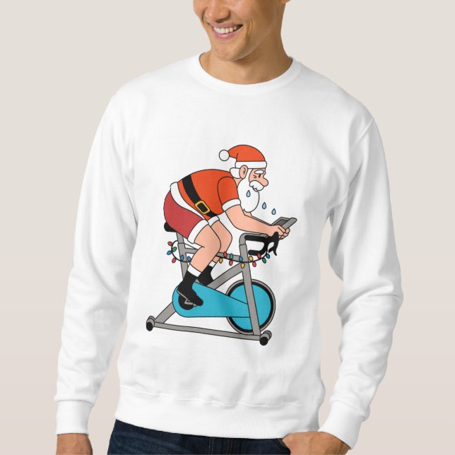 Sudadera Stationary Bike Santa – Stay Fit This Christmas (Anverso)