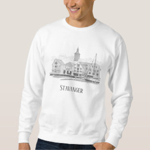 Sudadera Stavanger Noruega Hermoso dibujo de paisaje urbano