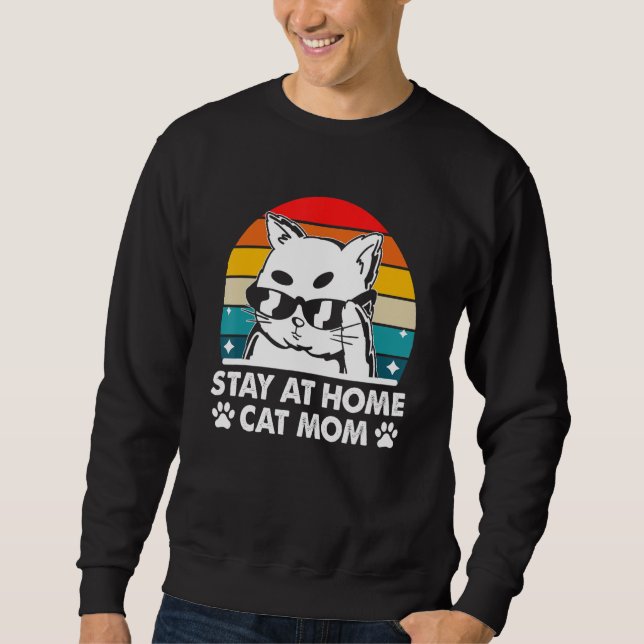 Sudadera Stay at Home Cat Mom Beautiful Cat Cute Kitten (Anverso)