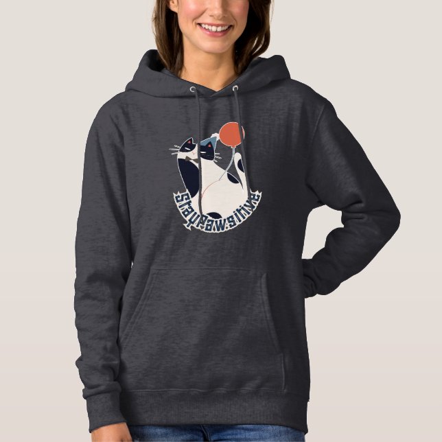 Sudadera Stay Pawsitive Cute Tuxedo Cat Motivational Hoodie (Anverso)