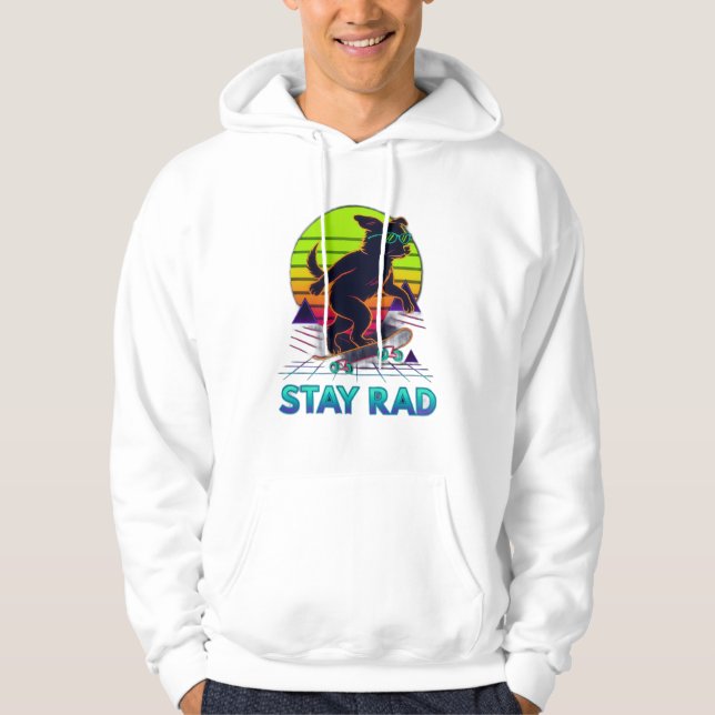Sudadera Stay Rad Retro Skate Dog Design (Anverso)