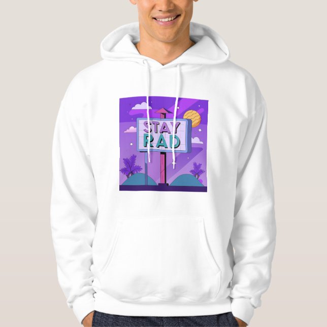 Sudadera "Stay Rad" Vaporwave Sunset Scene (Anverso)