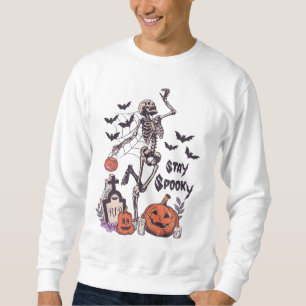Sudadera Stay Spookone Halloween Skeleton Spider Bat Pumpki