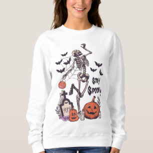 Sudadera Stay Spookone Halloween Skeleton Spider Bat Pumpki