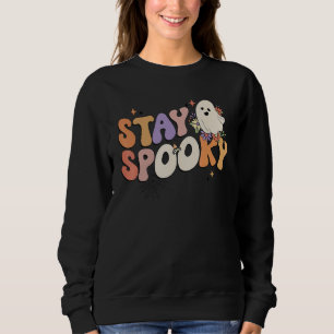 Sudadera Stay Spooky Retro Groovy Vibes Floral Ghost Hippie
