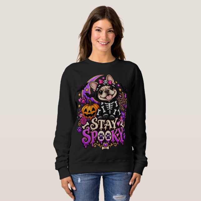 Sudadera Stay Spooky Skeleton Frenchie (Anverso completo)