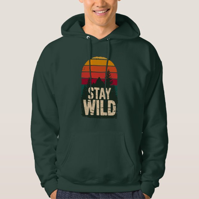 Sudadera Stay Wild Vintage Sunset Mountain Hoodie (Anverso)