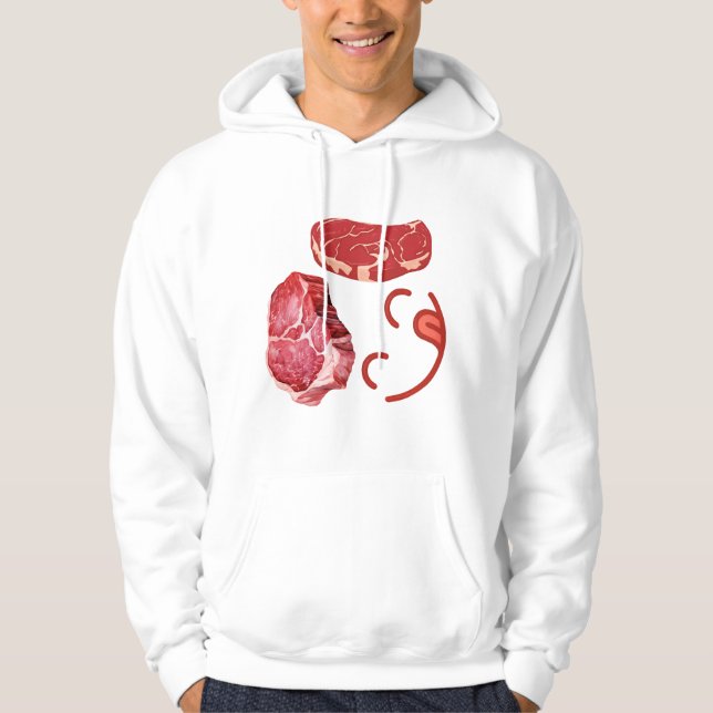 Sudadera Steak Smiley Face Design for Meat Lovers | BBQ Gri (Anverso)
