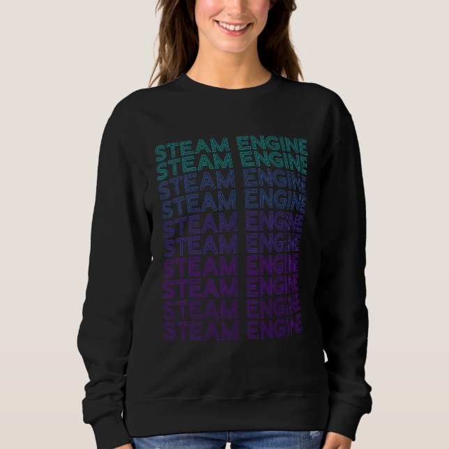 Sudadera Steam Engine Steam Engine Train Retro Locomotive (Anverso)