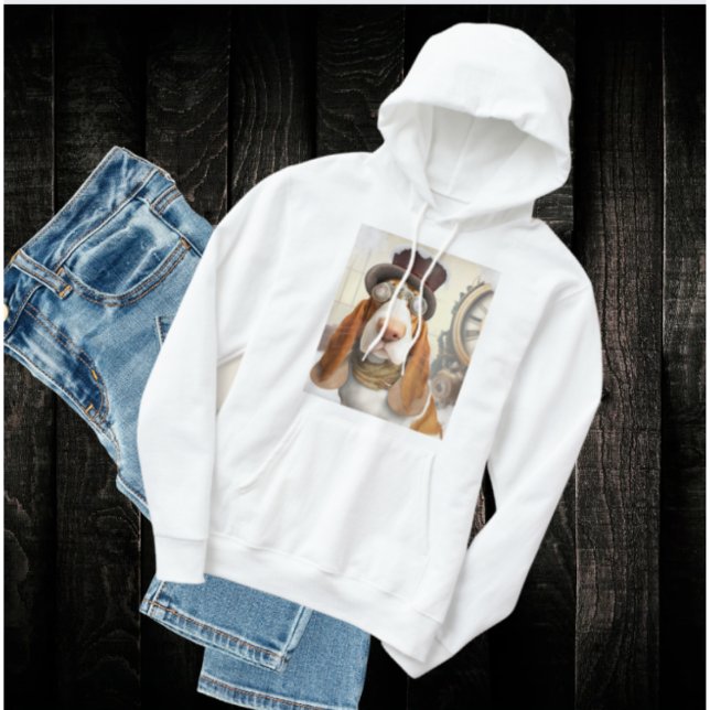 Sudadera Steampunk Basset Hound (Grab this cute Steampunk Basset Hound Hoodie!  For all Basset Hound lovers out there! )
