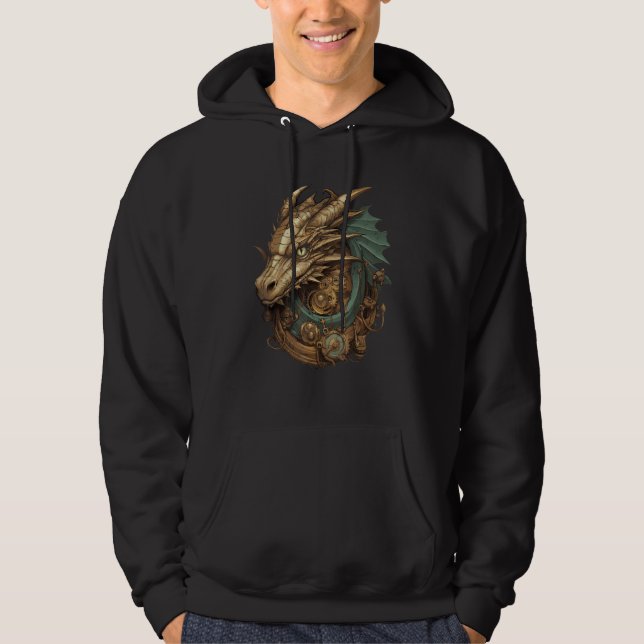 Sudadera Steampunk Dragon Art Gears Graphic Artwork Fantasy (Anverso)