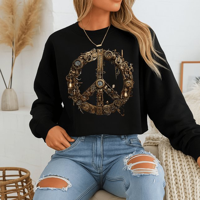 Sudadera Steampunk Peace Sign Sweatshirt | Gear industrial (Subido por el creador)