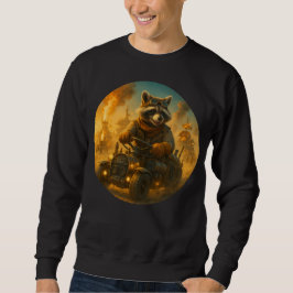 Sudadera Steampunk Trui – Avontuurlijke Wasbeer in Retro St