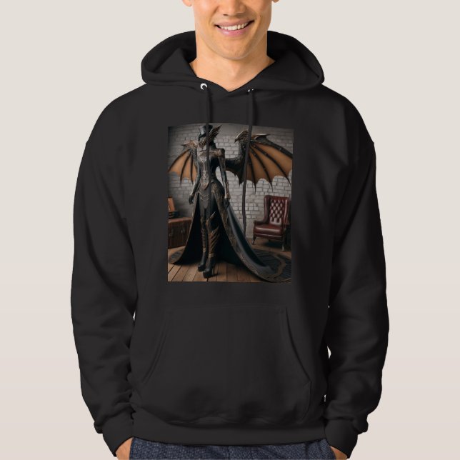 Sudadera Steampunk Victorian Industrial Lady Dragon Rider (Anverso)