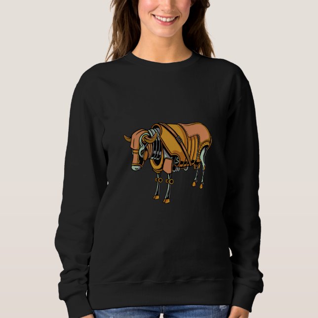 Sudadera Steampunk vintage vaca toro aterrador (Anverso)