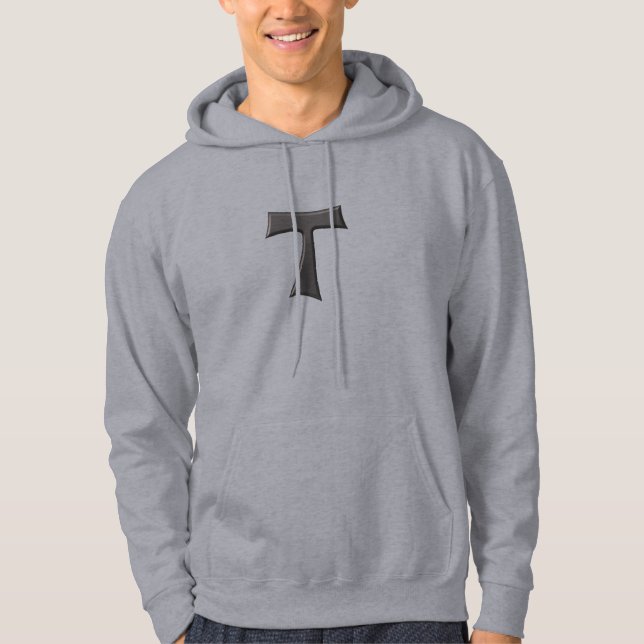 Sudadera Steel Gray Look Franciscan Tau Cross (Anverso)
