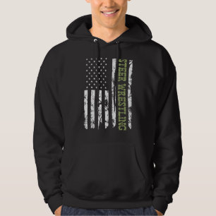 Sudadera Steer Wresting Bandera Patriótica Americana Rodeo