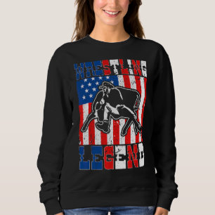 Sudadera Steer Wrestling Legend Bandera Americana Rodeo Bul