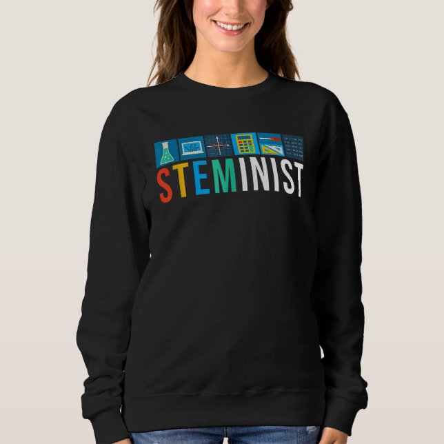 Sudadera Steminist Science Technology Engineering Math STEM (Anverso)