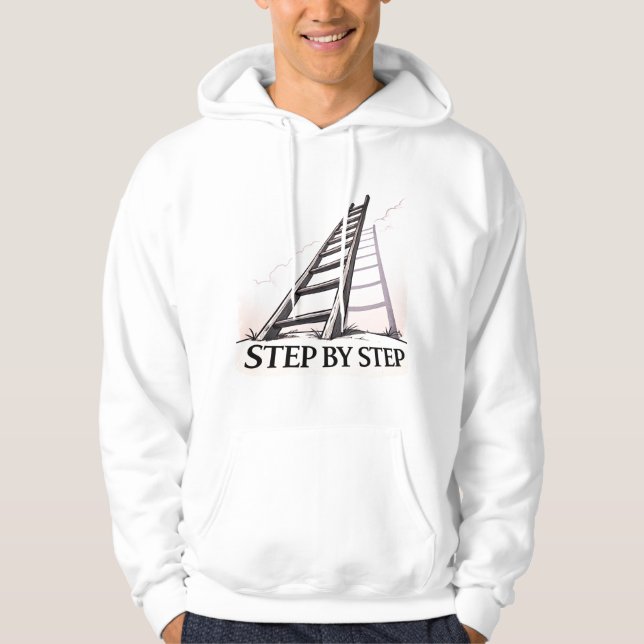 Sudadera Step by Step – Frase Motivacional Minimal (Anverso)