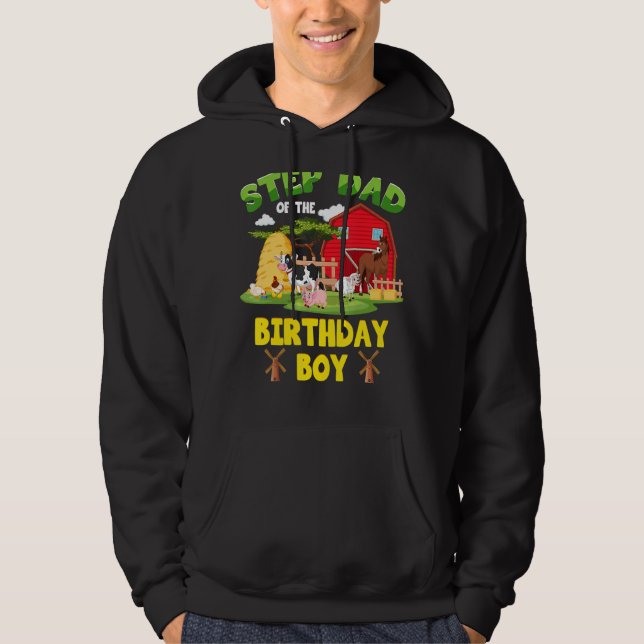 Sudadera Step Dad Of The Birthday Boy Farm Animals Barnyard (Anverso)