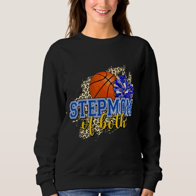 Sudadera Stepmom De Baloncesto Y Su Hermosa Stepmama Leopa (Anverso)