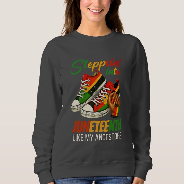 Sudadera Steppin' En Junio - Orgullo de la Mujer Negra (Anverso)