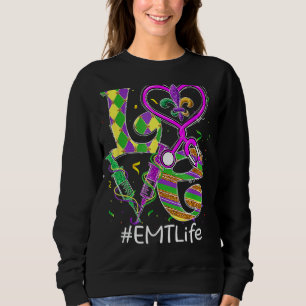 Sudadera Stethoscope Amor Emt Enfermera de la vida Mardi Gr