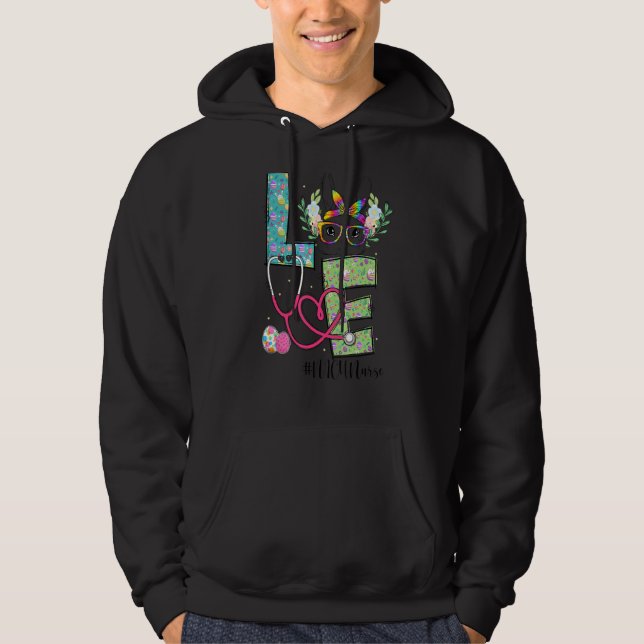 Sudadera Stethoscope Amor Nicu Enfermera Conejo Conejo Cute (Anverso)