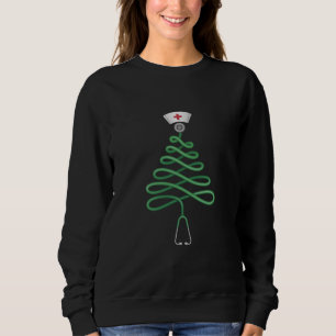Sudadera Stethoscope árbol de Navidad enfermera Scrub Xmas 