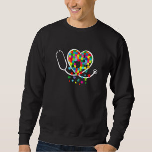 Sudadera Stethoscope Autismo Conciencia Médica Rn Enfermera