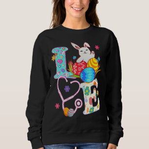 Sudadera Stethoscope Scrub Life Enfermera Bunny Easter Day