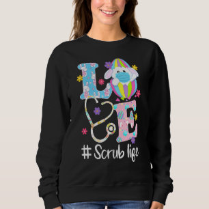 Sudadera Stethoscope Scrub Life Enfermera Bunny Easter Day 