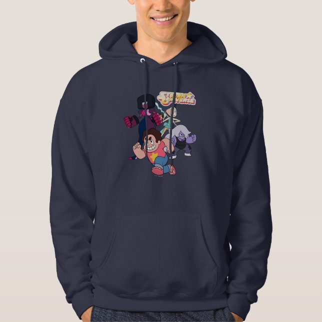 Sudadera Steven Universe | Acción del Grupo Crystal Gem (Anverso)