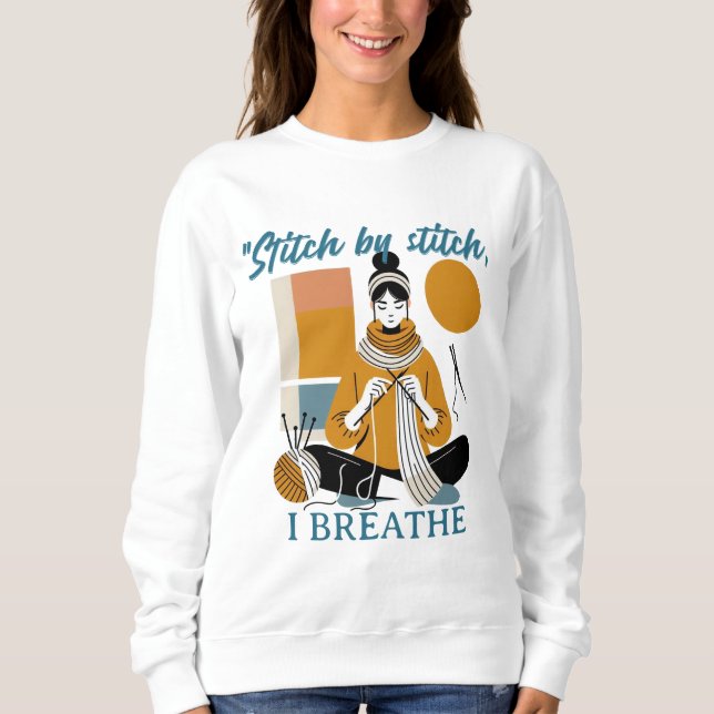 Sudadera Stitch by Stitch I Breathe – Frase emocional para  (Anverso)