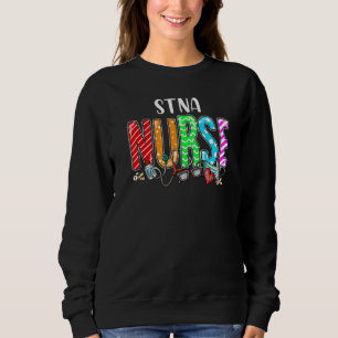 Sudadera Stna Enfermera Plaid Red Love Heart Stethoscope Rn