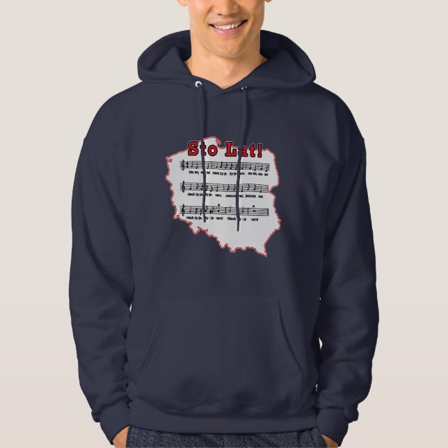 Sudadera ¡Sto Lat! Mapa de canciones polacas (Anverso)