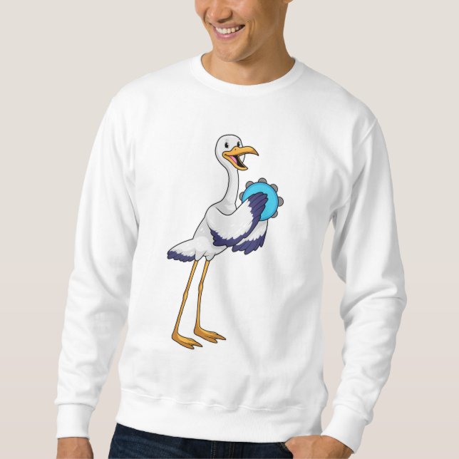 Sudadera Stork como músico con ambourine (Anverso)
