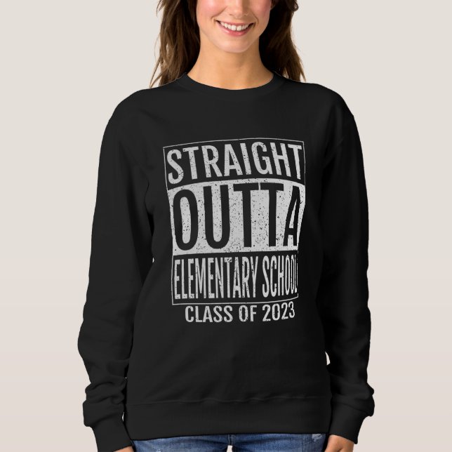 Sudadera Straight Outta Elementary School Graduation 2023 S (Anverso)